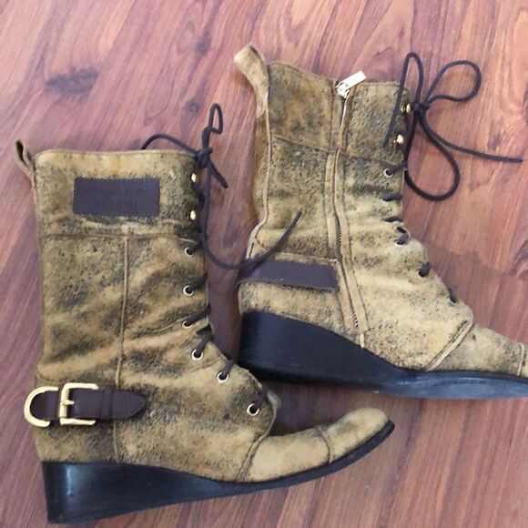 Michael Kors Rustic, distressed, looking lease up boots, size 7, genuine leather - Picture 4 of 8